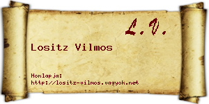 Lositz Vilmos névjegykártya